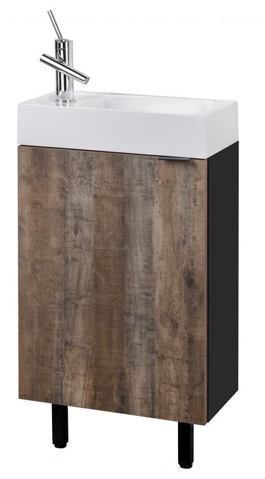 18" Boka Modern Spacesaver Free Standing Bathroom Vanity Set with Cultured Marble Top and Sink