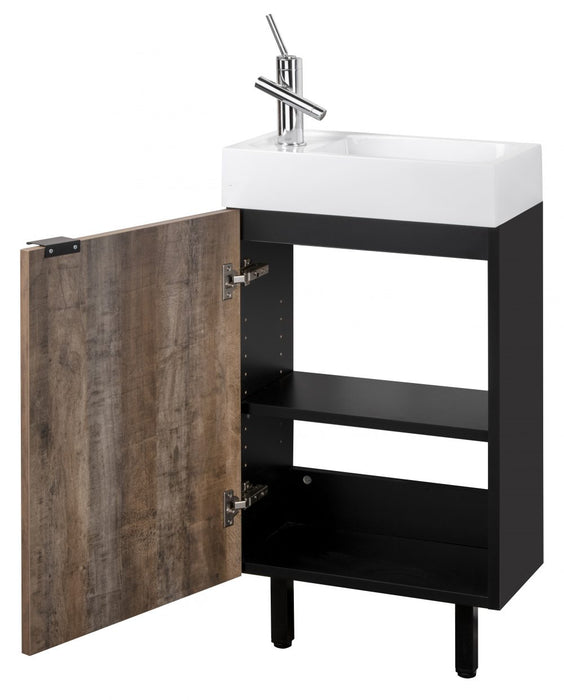 18" Boka Modern Spacesaver Free Standing Bathroom Vanity Set with Cultured Marble Top and Sink