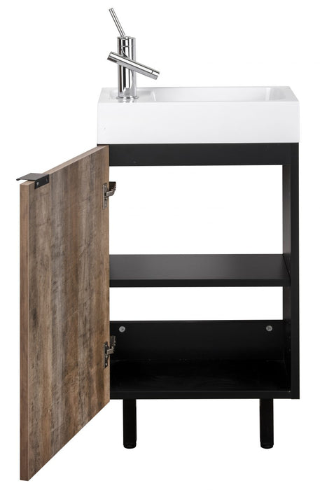 18" Boka Modern Spacesaver Free Standing Bathroom Vanity Set with Cultured Marble Top and Sink