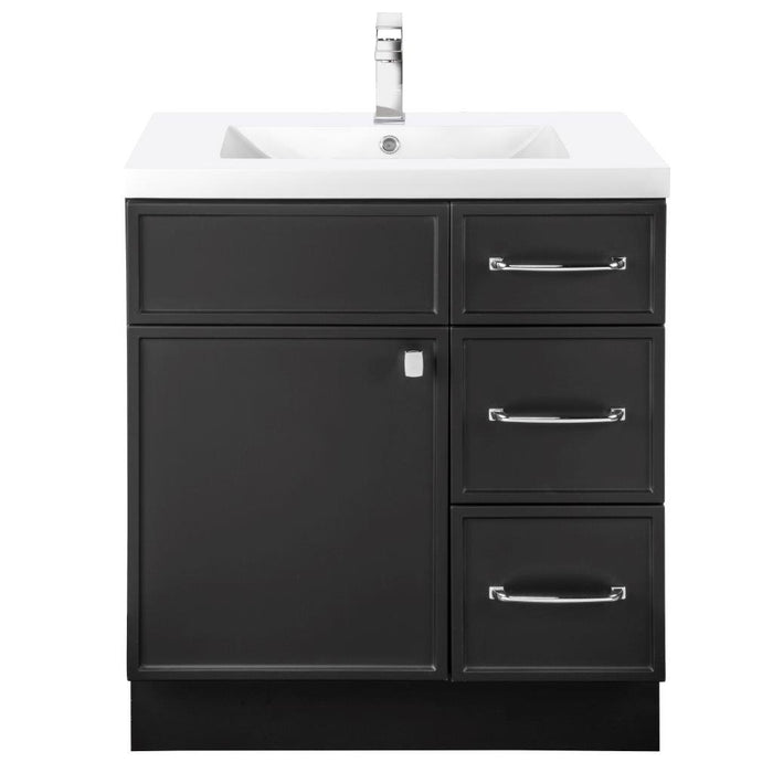 Mio Modern Free Standing Bathroom Vanity Set with Cultured Marble Top and Sink
