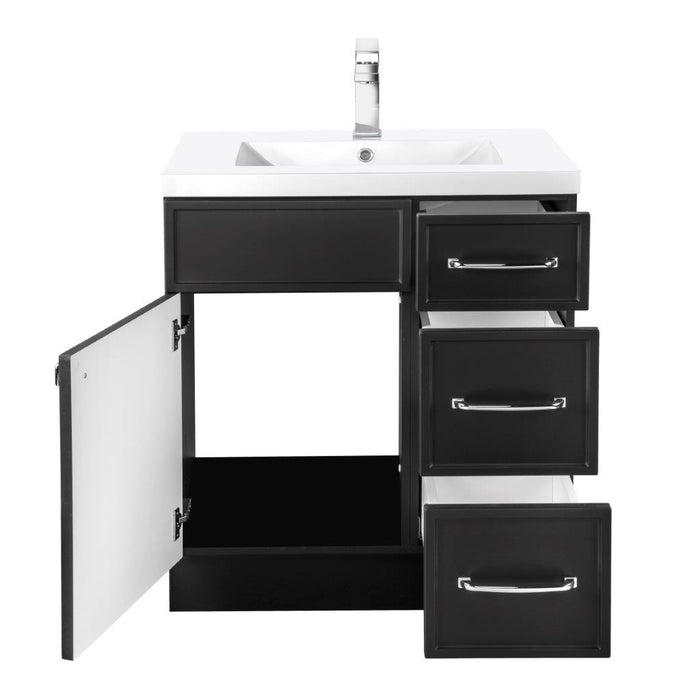 Mio Modern Free Standing Bathroom Vanity Set with Cultured Marble Top and Sink