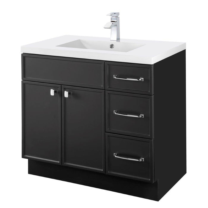 Mio Modern Free Standing Bathroom Vanity Set with Cultured Marble Top and Sink