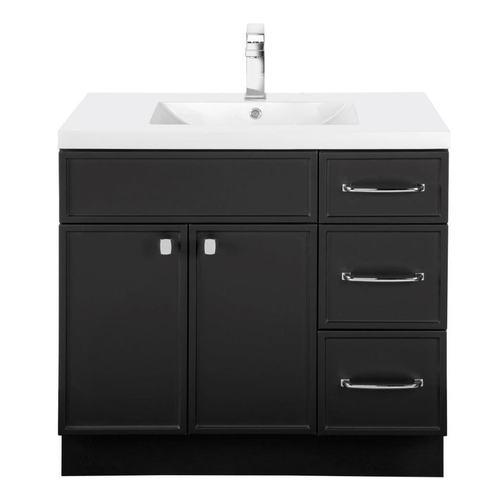 Mio Modern Free Standing Bathroom Vanity Set with Cultured Marble Top and Sink