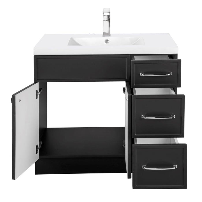 Mio Modern Free Standing Bathroom Vanity Set with Cultured Marble Top and Sink