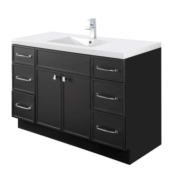 Mio Modern Free Standing Bathroom Vanity Set with Cultured Marble Top and Sink
