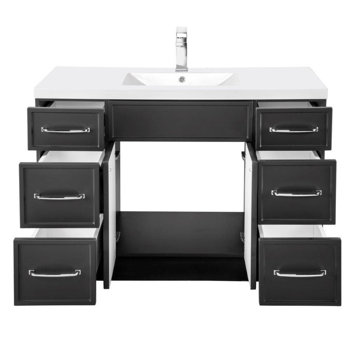 Mio Modern Free Standing Bathroom Vanity Set with Cultured Marble Top and Sink