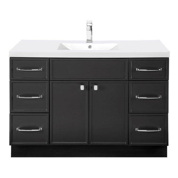 Mio Modern Free Standing Bathroom Vanity Set with Cultured Marble Top and Sink