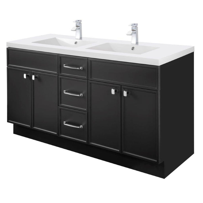 Mio Modern Free Standing Bathroom Vanity Set with Cultured Marble Top and Sink
