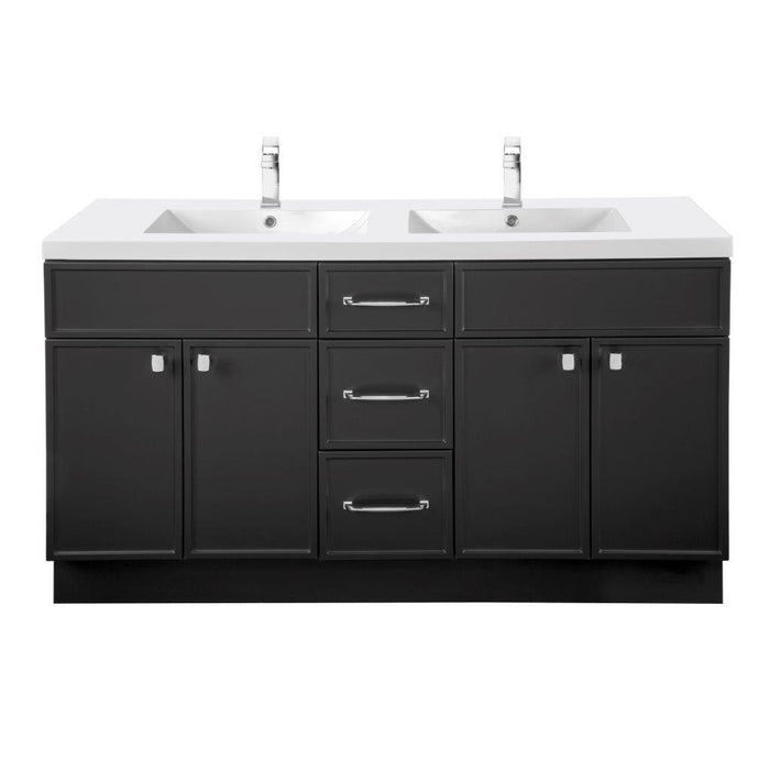 Mio Modern Free Standing Bathroom Vanity Set with Cultured Marble Top and Sink