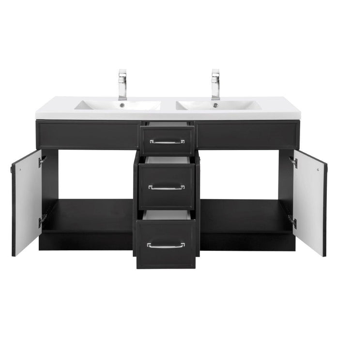 Mio Modern Free Standing Bathroom Vanity Set with Cultured Marble Top and Sink