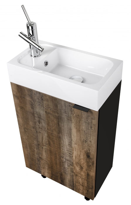18" Boka Modern Spacesaver Free Standing Bathroom Vanity Set with Cultured Marble Top and Sink