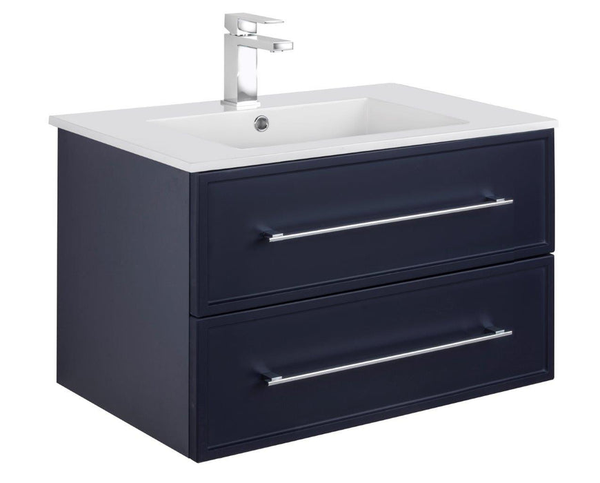 Lucca Modern Wall Mounted Floating Bathroom Vanity with Cultured Marble Top and Sink