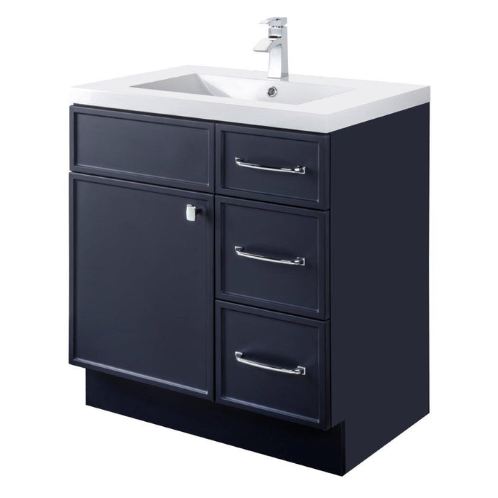 Mio Modern Free Standing Bathroom Vanity Set with Cultured Marble Top and Sink