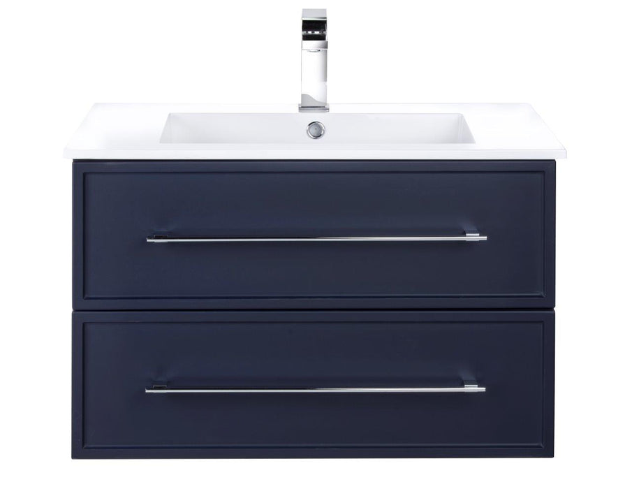 Lucca Modern Wall Mounted Floating Bathroom Vanity with Cultured Marble Top and Sink