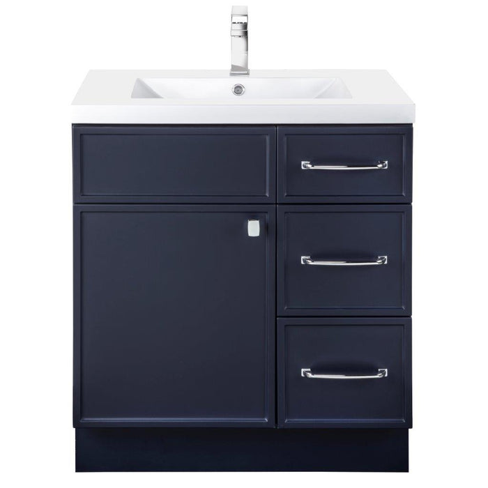 Mio Modern Free Standing Bathroom Vanity Set with Cultured Marble Top and Sink