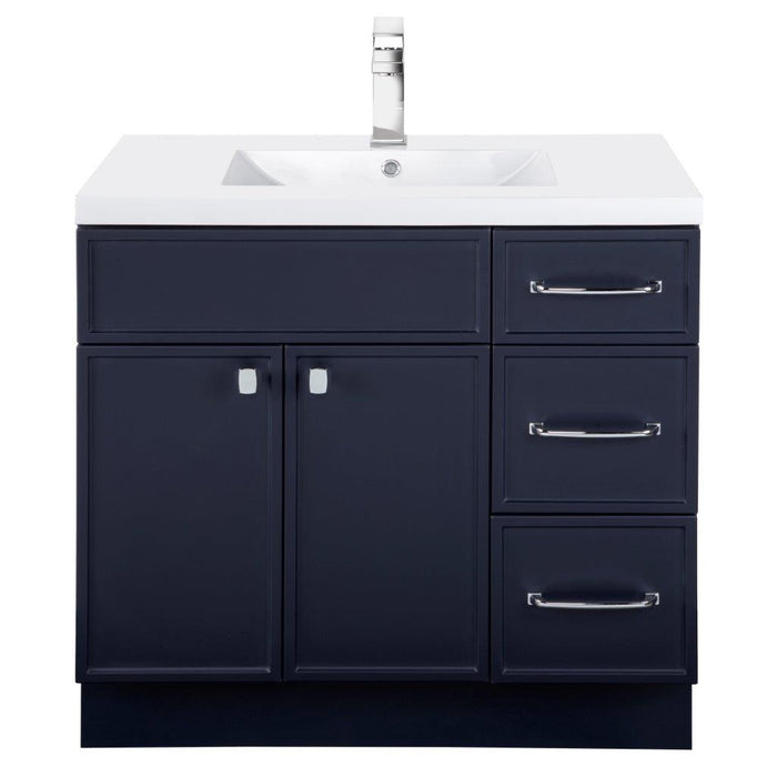 Mio Modern Free Standing Bathroom Vanity Set with Cultured Marble Top and Sink