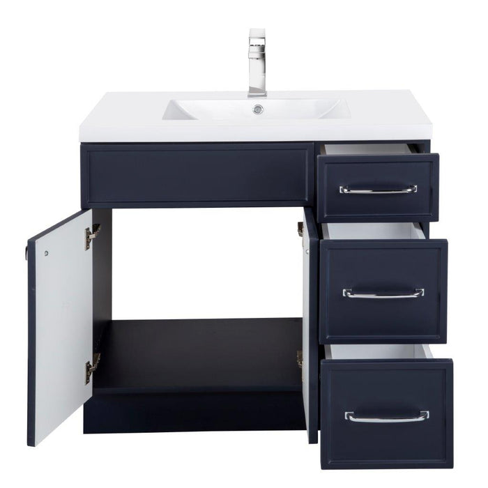 Mio Modern Free Standing Bathroom Vanity Set with Cultured Marble Top and Sink