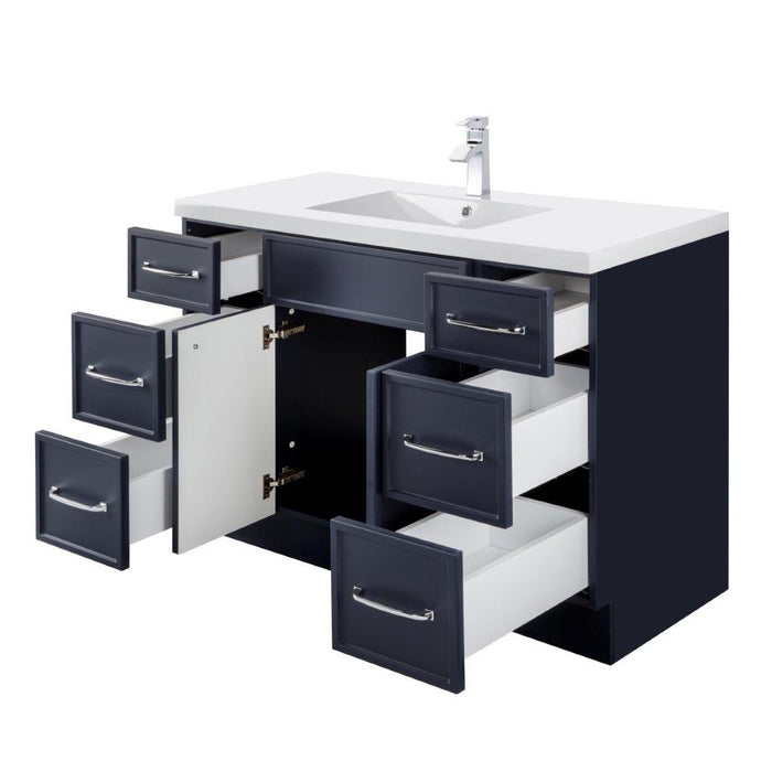 Mio Modern Free Standing Bathroom Vanity Set with Cultured Marble Top and Sink