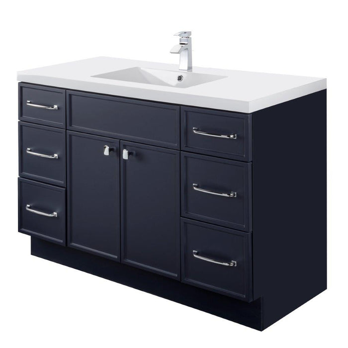 Mio Modern Free Standing Bathroom Vanity Set with Cultured Marble Top and Sink