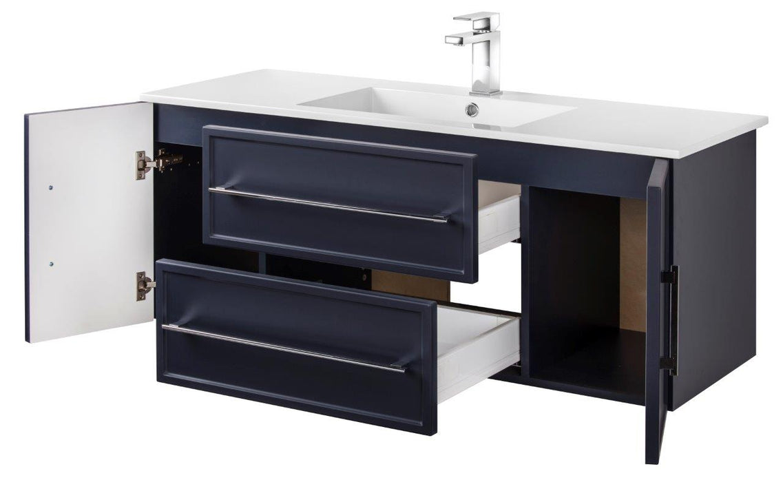 Lucca Modern Wall Mounted Floating Bathroom Vanity with Cultured Marble Top and Sink