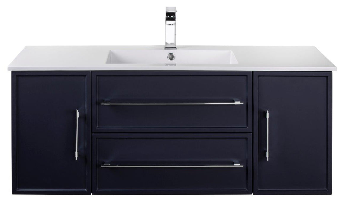 Lucca Modern Wall Mounted Floating Bathroom Vanity with Cultured Marble Top and Sink