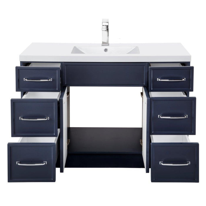Mio Modern Free Standing Bathroom Vanity Set with Cultured Marble Top and Sink