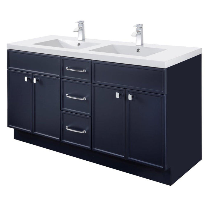 Mio Modern Free Standing Bathroom Vanity Set with Cultured Marble Top and Sink