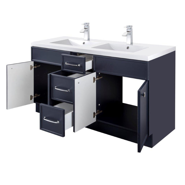 Mio Modern Free Standing Bathroom Vanity Set with Cultured Marble Top and Sink