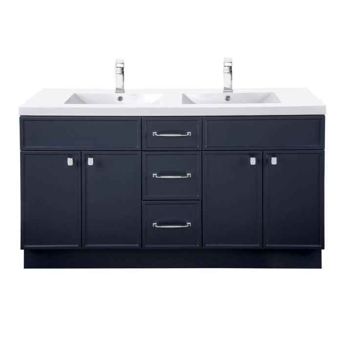Mio Modern Free Standing Bathroom Vanity Set with Cultured Marble Top and Sink