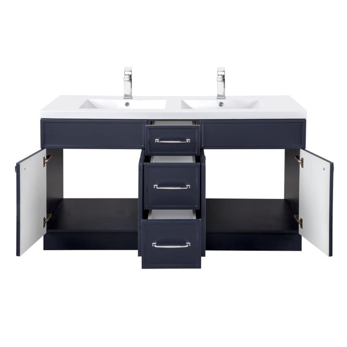 Mio Modern Free Standing Bathroom Vanity Set with Cultured Marble Top and Sink