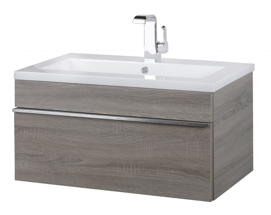 Tofino Modern Wall Mounted Floating Bathroom Vanity Set with Cultured Marble Top and Sink