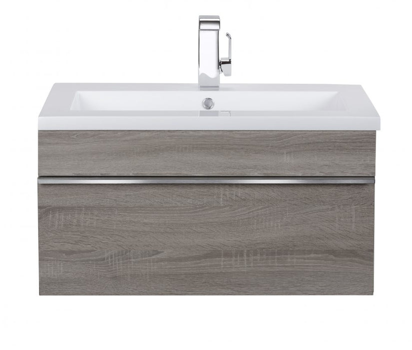 Tofino Modern Wall Mounted Floating Bathroom Vanity Set with Cultured Marble Top and Sink