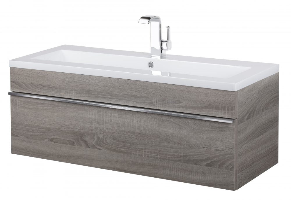 Tofino Modern Wall Mounted Floating Bathroom Vanity Set with Cultured Marble Top and Sink