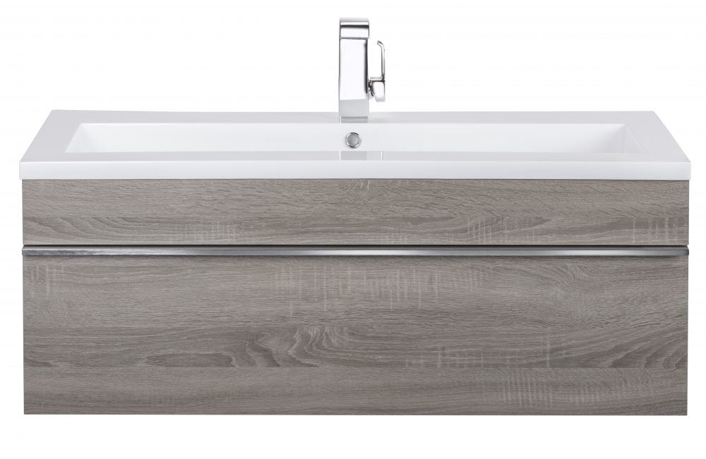 Tofino Modern Wall Mounted Floating Bathroom Vanity Set with Cultured Marble Top and Sink