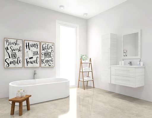 Boho Modern Wall Mounted Floating Bathroom Vanity Set with Cultured Marble Top and Sink