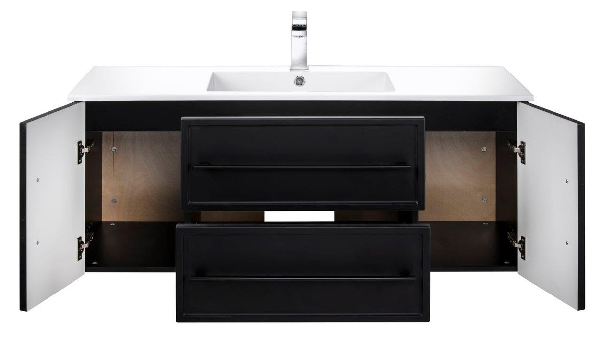 Lucca Modern Wall Mounted Floating Bathroom Vanity with Cultured Marble Top and Sink