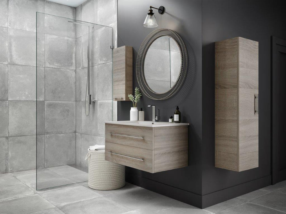 Aspen Modern Wall Mounted Floating Bathroom Vanity Set with Cultured Marble Top and Sink