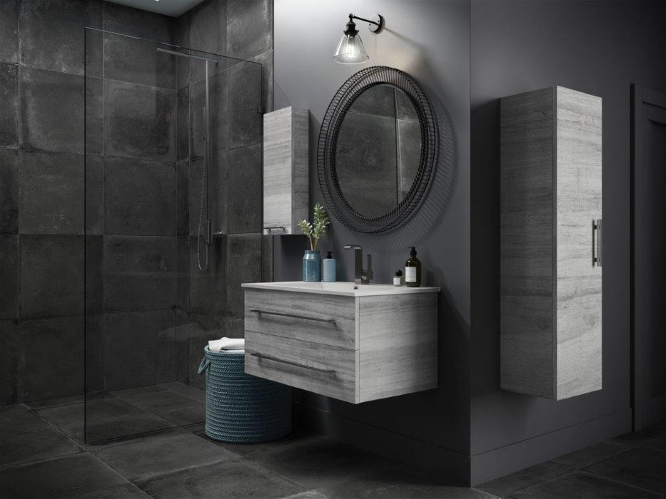 Aspen Modern Wall Mounted Floating Bathroom Vanity Set with Cultured Marble Top and Sink