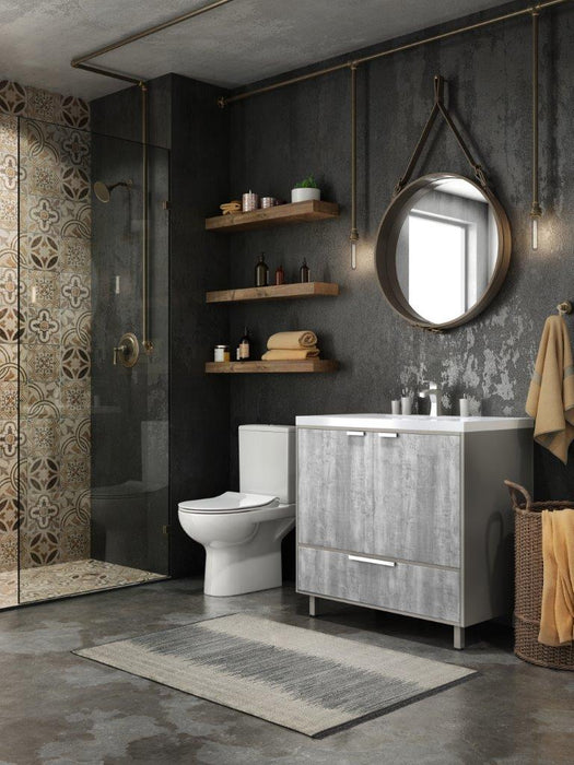 Stella Modern Free Standing Bathroom Vanity Set with Cultured Marble Top and Sink