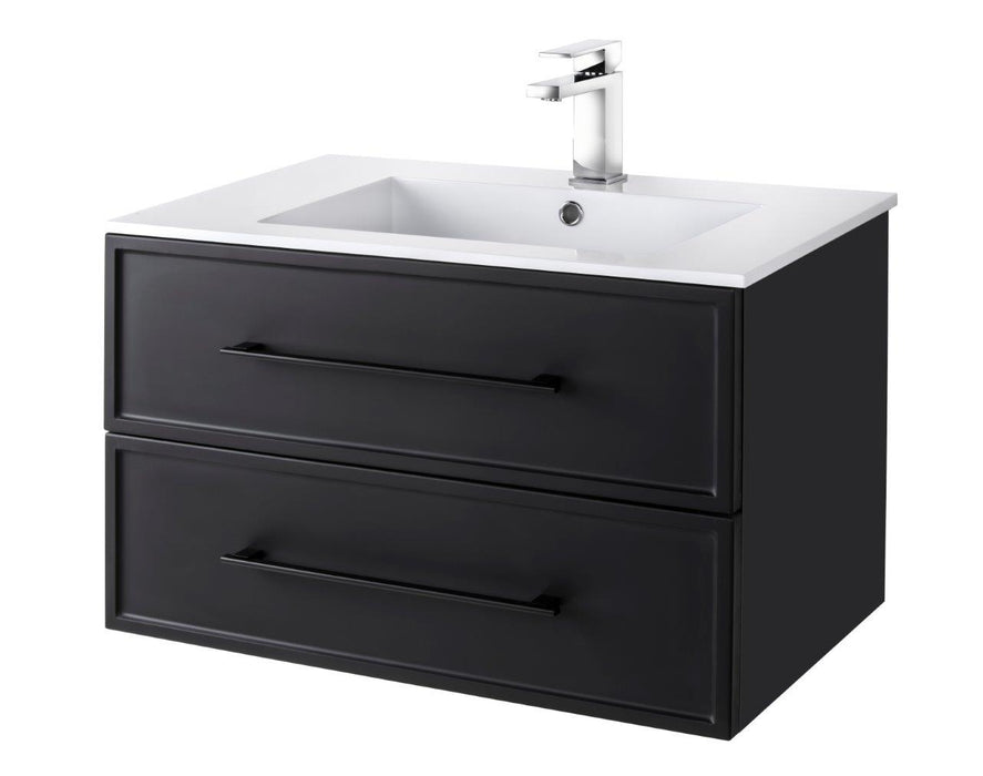 Lucca Modern Wall Mounted Floating Bathroom Vanity with Cultured Marble Top and Sink