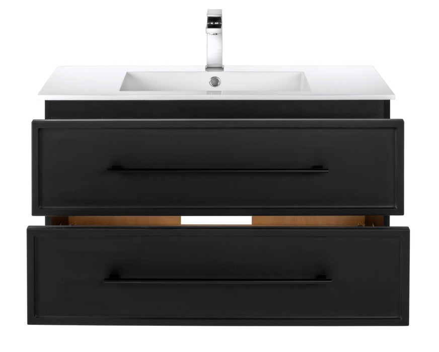 Lucca Modern Wall Mounted Floating Bathroom Vanity with Cultured Marble Top and Sink