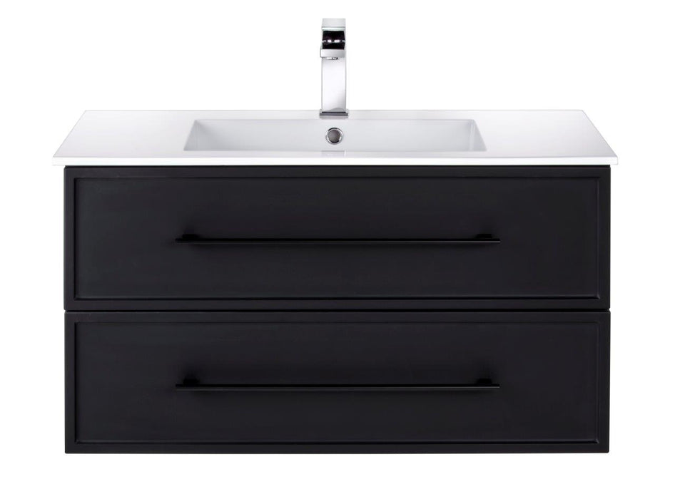 Lucca Modern Wall Mounted Floating Bathroom Vanity with Cultured Marble Top and Sink