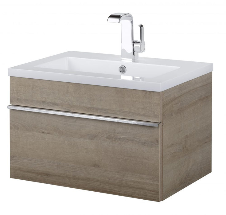 Tofino Modern Wall Mounted Floating Bathroom Vanity Set with Cultured Marble Top and Sink