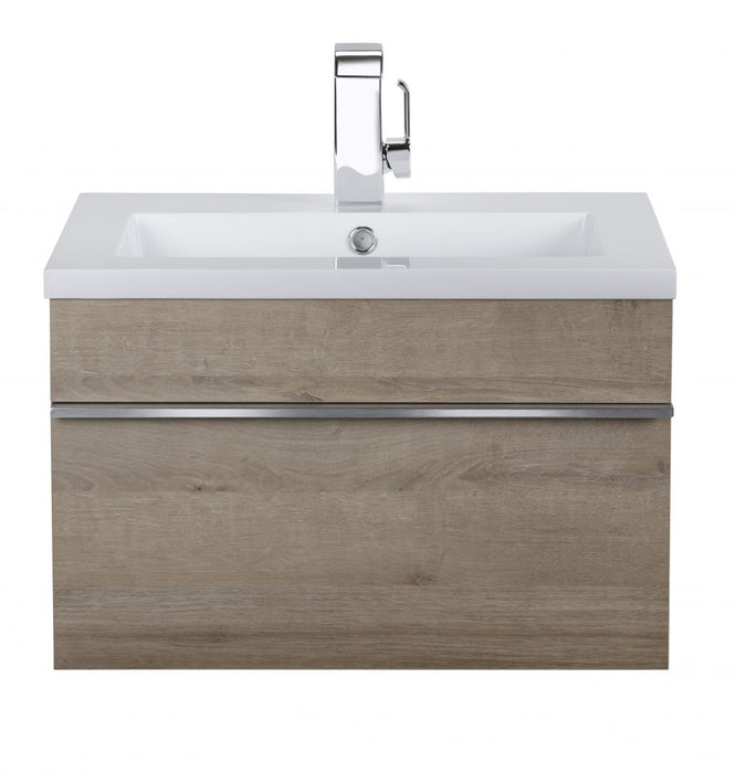 Tofino Modern Wall Mounted Floating Bathroom Vanity Set with Cultured Marble Top and Sink
