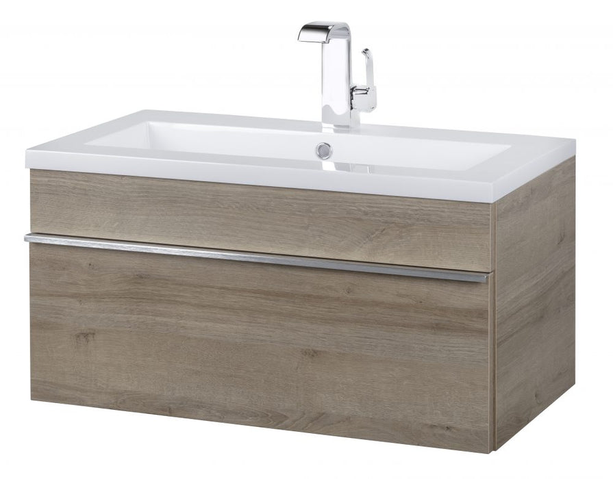 Tofino Modern Wall Mounted Floating Bathroom Vanity Set with Cultured Marble Top and Sink