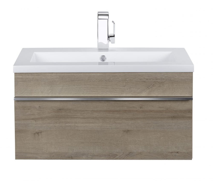 Tofino Modern Wall Mounted Floating Bathroom Vanity Set with Cultured Marble Top and Sink