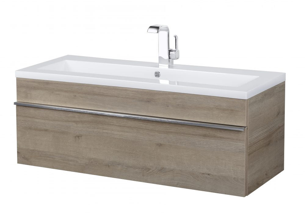 Tofino Modern Wall Mounted Floating Bathroom Vanity Set with Cultured Marble Top and Sink