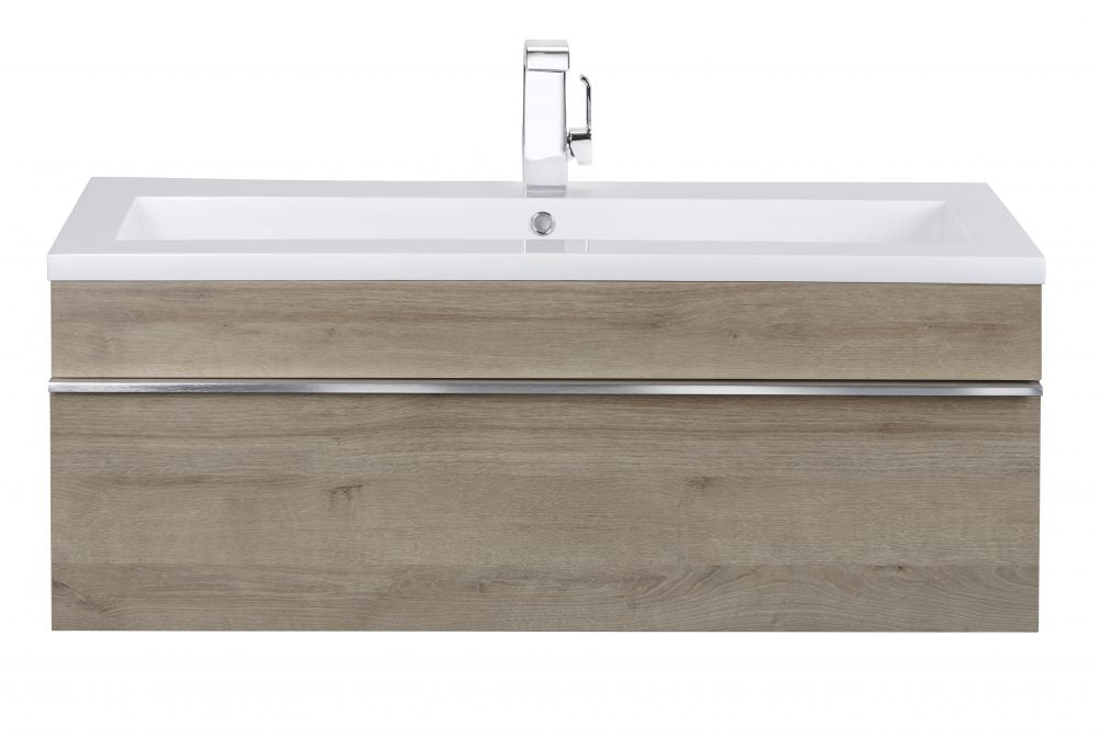 Tofino Modern Wall Mounted Floating Bathroom Vanity Set with Cultured Marble Top and Sink