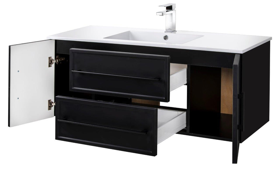 Lucca Modern Wall Mounted Floating Bathroom Vanity with Cultured Marble Top and Sink