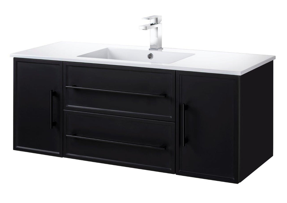 Lucca Modern Wall Mounted Floating Bathroom Vanity with Cultured Marble Top and Sink